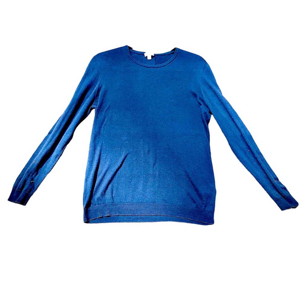 Cuyana silk cashmere blend lightweight navy sweater - Picture 1 of 5